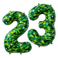 Набор шаров (34''/86 см) Цифра, 23, Камуфляж, 2 шт. в уп., 2302M